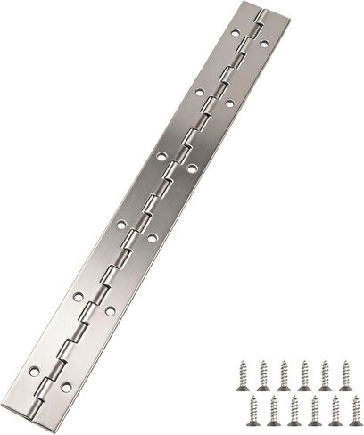 Piano Hinge, 12 Inch Stainless Steel Hinges with Holes and Stainless Steel Screws, Piano Heavy Duty Hinges, Suitable for Cabinets, DIY Storage Boxes, and Marine Scenarios in Kuwait