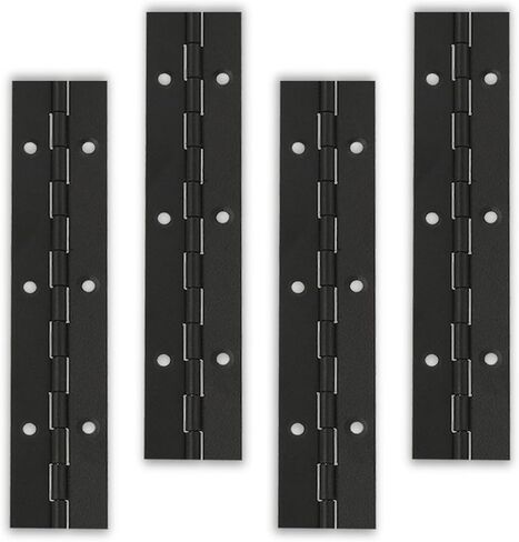16Inch Black Piano Hinges,4PCS Heavy Duty Continuous & Stainless Steel Piano Hinge with Hole, 0.06" Thickness/2" Open Width, for Folding Cabinet Door,Box,Creative DIY (Scalable) in Saudi Arabia