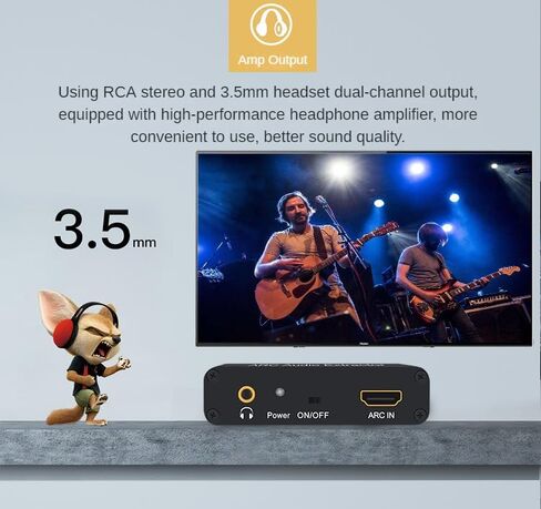 مستخرج صوت HDMI ARC، محول صوت ستيريو SPDIF محوري إلى RCA 3.5 مم، يدعم 192 كيلو هرتز و5.1 قناة للتلفزيون عالي الوضوح، ومضخم سماعة الرأس للمسرح المنزلي in Kuwait