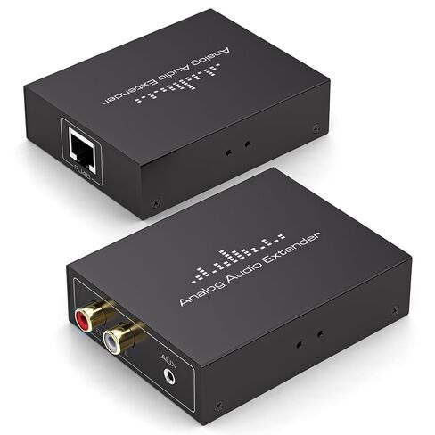 RCA / 3.5 مم موسع الصوت التناظري الاستريو عبر إيثرنت LAN كبل Cat5e / 6 واحد، يصل إلى 1640FT / 500M لا يتطلب طاقة خارجية للمسرح المنزلي والكنيسة AMP لنقل الصوت لمسافات طويلة in Kuwait