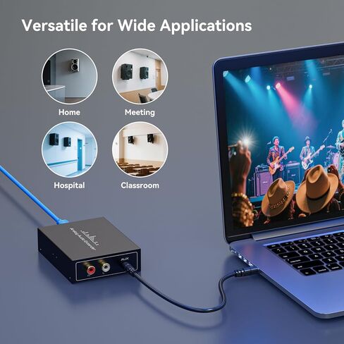 RCA / 3.5 مم موسع الصوت التناظري الاستريو عبر إيثرنت LAN كبل Cat5e / 6 واحد، يصل إلى 1640FT / 500M لا يتطلب طاقة خارجية للمسرح المنزلي والكنيسة AMP لنقل الصوت لمسافات طويلة in Kuwait