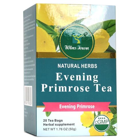 Wins Town Evening Primrose Tea, Pure & Natural Herbal Teabags, Supports Hormonal Balance, Women's Wellness & Skin Health, 20 Count in Kuwait