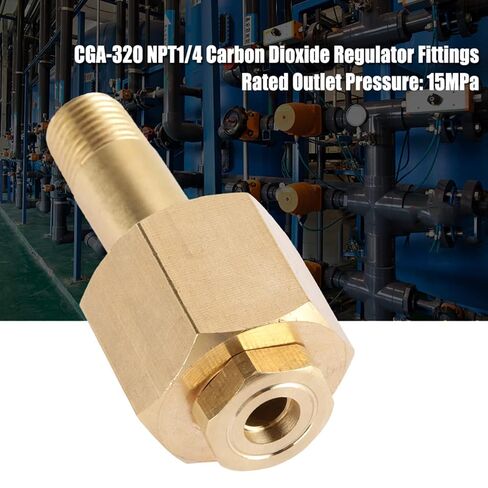 Estink CGA 320 Brass Nut and Nipple CO2 Regulator Washer with CGA 320 Thread for Carbon Dioxide Regulator Pressure Reduction in Kuwait