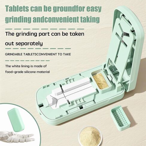Pill Cutter Splitter - 1/2 1/3 1/4 Tablet Slicer for Tiny Large Pills, Centering Device, Stainless Steel Blade, Pill Crusher for Fine Powder, Portable with Storage Bag, Tweezers & Cleaning Brush in Saudi Arabia