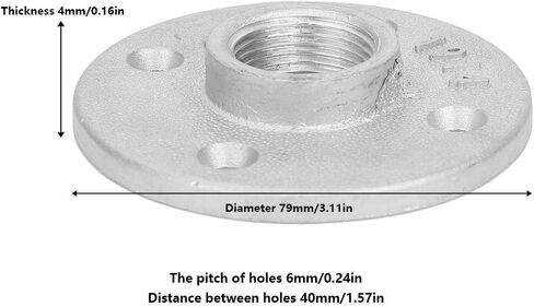 Dn20 4 Floor Flange Aluminum Alloy Cast Iron Flange Pipe Seat 3 Hole Pipe Fittings 3 4 Inch Thread Four Hole Reinforced Shelf Storage Rack Water Craft Accessories 10 in Saudi Arabia