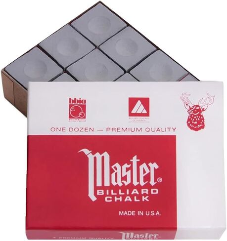 Master Pewter Billiard Chalk Box of 12 Gray in Saudi Arabia