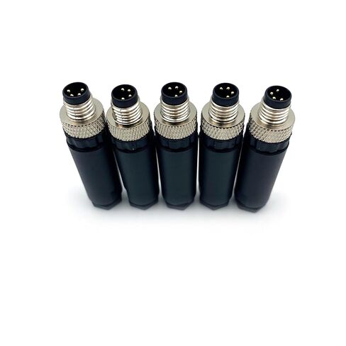 5 قطع M8 3 دبوس موصل أنثى، IP67 مقاوم للماء موصل دائري صناعي مجال قابل للسلك محول غير محمي نوع مستقيم للدراجات الكهربائية 60 فولت 4 أمبير تيار متردد/تيار مستمر in Kuwait