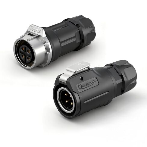 4 Pin IP68 Waterproof Connector, M16 Industrial Male Female Connectors for Indoor/Outdoor Applications(Plastic+Metal） in Saudi Arabia
