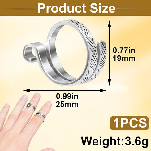 Isslly 2PCS Finger Crochet Tension Rings, Adjustable Metal Knitting Crochet Loop Ring, Open Yarn Guide Ring Thimble Finger Holders Accessories for Knitting, Crocheting - Gold, Silver in Kuwait