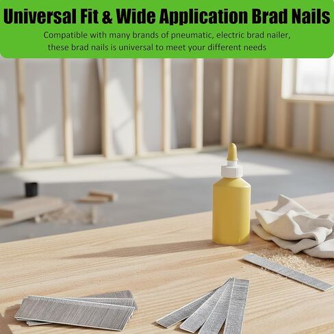 18 Gauge Brad Nails, 1200 Pieces, 2 Sizes (2 Inch, 1-1/4 Inch), Galvanized Finish, Compatible with Pneumatic and Electric Brad Nail Guns in Kuwait