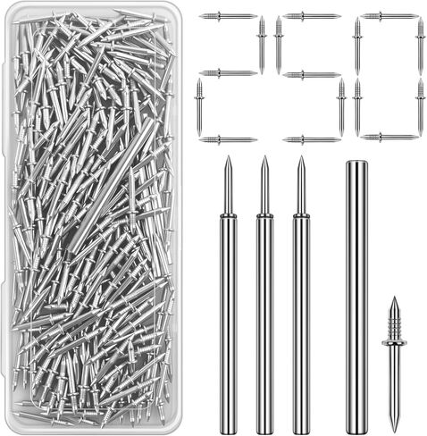 250 Pack Double-Headed Skirting Nails With Sleeve Tool - Double Sided Nails for Wood, Traceless Invisible Screws Seamless Solid Wood Baseboard in Saudi Arabia