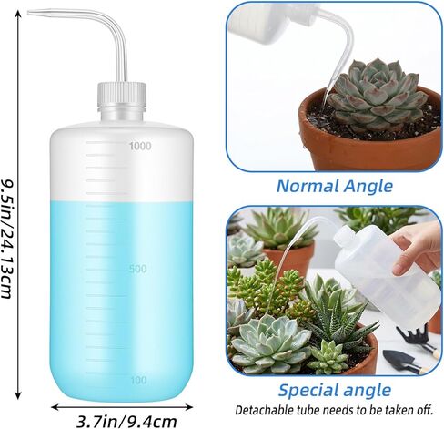 4-Pack Large 1000ml (33oz) Tattoo Squeeze Bottles, Plastic Wash Bottles with Curved Tip & Scale, Leak-Proof Squirt Bottle for Lab, Gardening, Tattoo & Plant Watering in Saudi Arabia