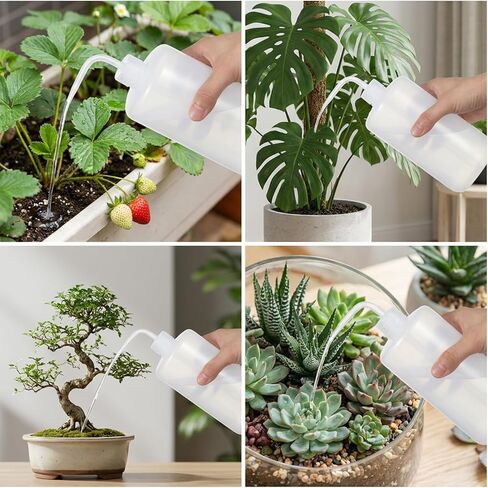 4-Pack Large 1000ml (33oz) Tattoo Squeeze Bottles, Plastic Wash Bottles with Curved Tip & Scale, Leak-Proof Squirt Bottle for Lab, Gardening, Tattoo & Plant Watering in Saudi Arabia