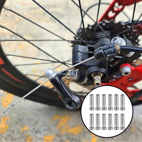 300pcs bicycle brake cable tail cover aluminum alloy bicycle brake shifter cable end protection cover riding accessories, rope end cover alloy bicycle throttle cable end cover wire end cover (silver) in Saudi Arabia