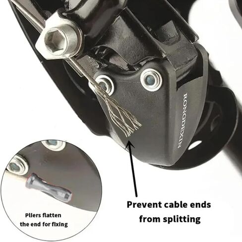 300pcs bicycle brake cable tail cover aluminum alloy bicycle brake shifter cable end protection cover riding accessories, rope end cover alloy bicycle throttle cable end cover wire end cover (silver) in Saudi Arabia