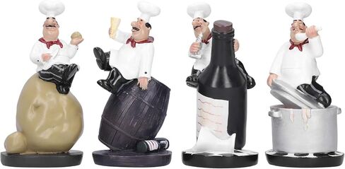 Chef Figurine, Kitchen Decor Cooking Chef with Potato Wine Figurine Counter Top Statue Collectible Figurine for Cabinet Cupboard Restaurant in Saudi Arabia