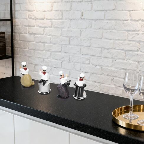 Chef Figurine, Kitchen Decor Cooking Chef with Potato Wine Figurine Counter Top Statue Collectible Figurine for Cabinet Cupboard Restaurant in Saudi Arabia