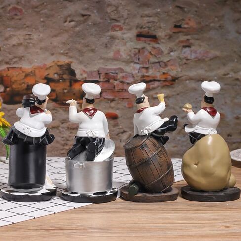 Chef Figurine, Kitchen Decor Cooking Chef with Potato Wine Figurine Counter Top Statue Collectible Figurine for Cabinet Cupboard Restaurant in Saudi Arabia