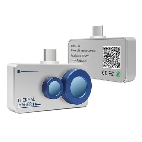 كاميرا تصوير حراري Android، 256 * 192 IR & 640 * 480 كاميرا مزدوجة مرئية، نطاق واسع 5 درجة فهرنهايت ~ 1112 درجة فهرنهايت، منبه لدرجة الحرارة العالية/المنخفضة، مقاوم للماء، مع وضع الانصهار وكاميرا حرارية APP لنظام Android (وليس لنظام iOS) in Kuwait