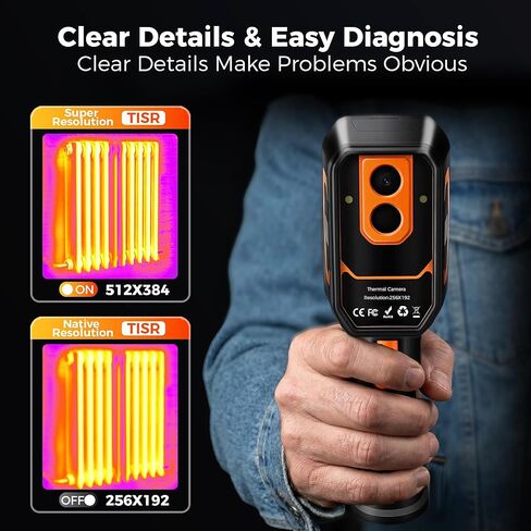 كاميرا تصوير حراري بعدسة مزدوجة محمولة باليد مزودة بكاميرا مرئية بدقة 2 ميجابكسل، دقة فائقة 512 × 384، -4 درجة فهرنهايت ~ 1022 درجة فهرنهايت، تحليل صور الكمبيوتر ثنائي الأبعاد/ثلاثي الأبعاد للكشف عن تسرب المياه المخفية وفحص الرطوبة in Kuwait