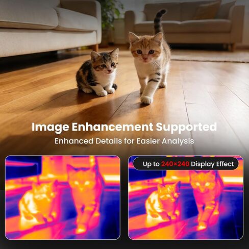 كاميرا تصوير حراري USB-C لنظام Android، تصوير بالأشعة تحت الحمراء للتوصيل والتشغيل، ISR 240 × 240 و25 هرتز، مسح سلس، -4 درجة فهرنهايت إلى 1022 درجة فهرنهايت، أداة بحجم الجيب للكشف عن تسرب المياه، التدفئة والتهوية وتكييف الهواء (HVAC)، فحص كهربائي وDIY in Kuwait