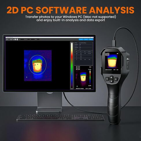 كاميرا حرارية لفحص المنزل، كاميرا تعمل بالأشعة تحت الحمراء 240 × 240 TISR مع عمر بطارية يصل إلى 14 ساعة، جهاز تصوير حراري محمول 25 هرتز مع مجال رؤية 50 درجة لاكتشاف تسرب المياه، التدفئة والتهوية وتكييف الهواء، الفحص الكهربائي in Kuwait