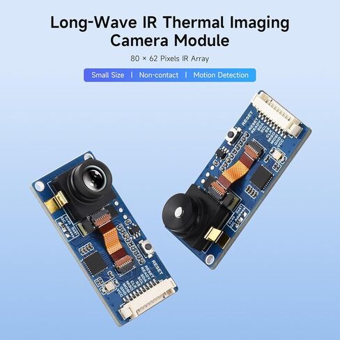 Waveshare Long-Wave IR Thermal Imaging Camera Module, 80 × 62 Pixels IR Array, Motion Detection, SPI and I2C Interfaces Communication, Suitable for Raspberry Pi and Other Development Boards, 44° FOV in Saudi Arabia