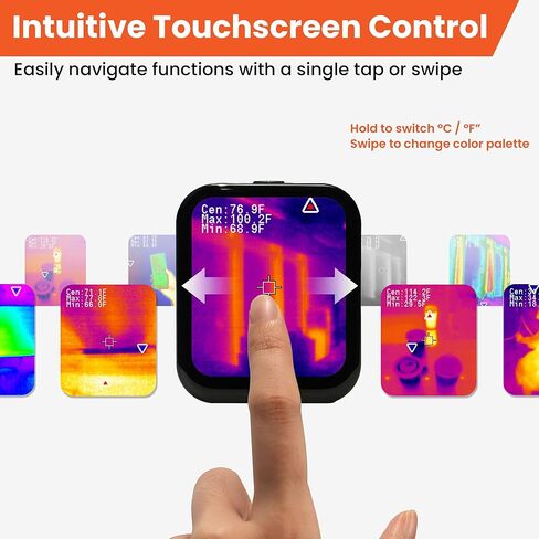 كاميرا تصوير حراري صغيرة لفحص المنزل - كاميرا حرارية بدقة 128 × 96 بالأشعة تحت الحمراء لكشف تسرب الجدار والعزل، تصوير حراري صغير للمبتدئين in Kuwait