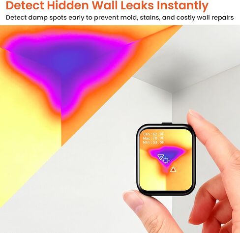 كاميرا تصوير حراري صغيرة لفحص المنزل - كاميرا حرارية بدقة 128 × 96 بالأشعة تحت الحمراء لكشف تسرب الجدار والعزل، تصوير حراري صغير للمبتدئين in Kuwait