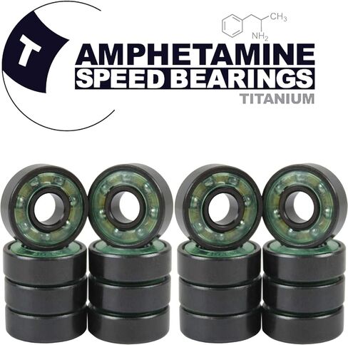 Amphetamine Titanium ABEC 7 Inline Skate Hockey Bearings Set (16) in Kuwait