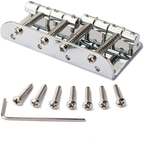 1 Set Bridge For Fender Precision Jazz Bass Guitar Part Accessory Chrome 201B-4 Badass in Kuwait