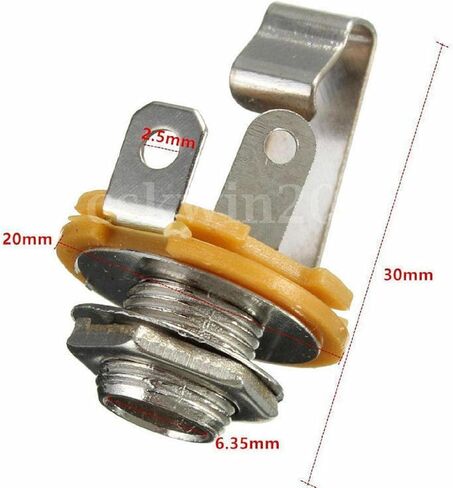 10 x Jack Sockets, Mono 1/4" 6.35MM ID Socket Jack Connector Panel Mount Guitar Plate Accessory in Kuwait