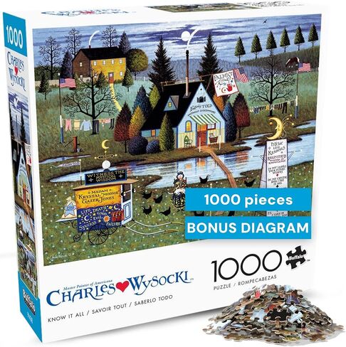 Buffalo Games - Charles Wysocki - Know it All - 1000 Piece Jigsaw Puzzle for Adults -Challenging Puzzle Perfect for Game Nights - Finished Size is 26.75 x 19.75 in Saudi Arabia