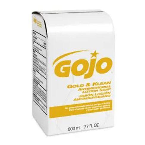 GOJO GOJ 9127-12 Gold and Klean Antimicrobial Lotion Soap for Bag-in-Box Dispenser, 800 ml Volume (Pack of 12) in Saudi Arabia