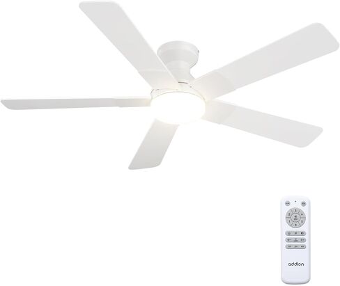 addlon Ceiling Fans with Lights, 42 Inch Low Profile Ceiling Fan with Light and Remote Control, Flush Mount, Reversible, 3CCT, Dimmable, Quiet, Black Small Ceiling Fan for Bedroom Indoor/Outdoor Use in Kuwait