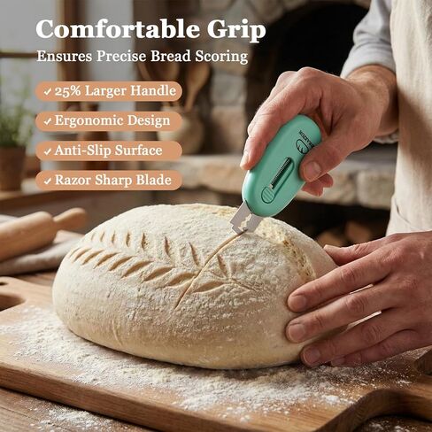 3-Pack Bread Lame, Professional Sourdough Scoring Tool & Bread Scoring Tool, Dough Scoring Tool Set with Ergonomic Handle, Includes 10 Replacement Razor Blades & Scoring Patterns Booklet in Saudi Arabia