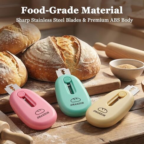 3-Pack Bread Lame, Professional Sourdough Scoring Tool & Bread Scoring Tool, Dough Scoring Tool Set with Ergonomic Handle, Includes 10 Replacement Razor Blades & Scoring Patterns Booklet in Saudi Arabia