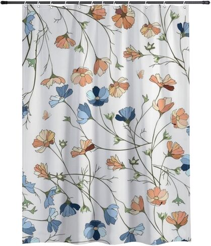 ستارة دش صيفية بنمط الكون مع خطافات، ستارة دش فنية مقاومة للماء للصيف، ستائر ممتعة للعطلات من القماش قابلة للغسل للتخييم ديكور حمام لطيف 72 × 72 بوصة in Kuwait