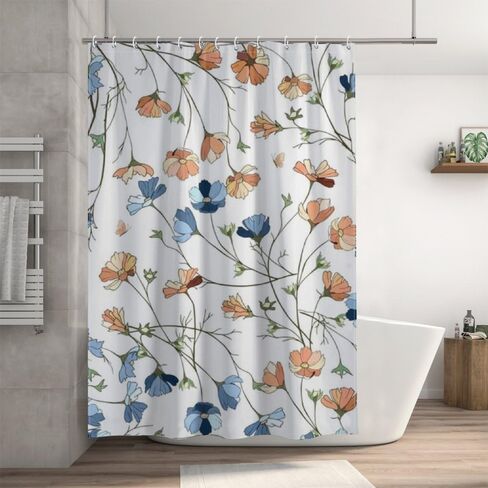 ستارة دش صيفية بنمط الكون مع خطافات، ستارة دش فنية مقاومة للماء للصيف، ستائر ممتعة للعطلات من القماش قابلة للغسل للتخييم ديكور حمام لطيف 72 × 72 بوصة in Kuwait