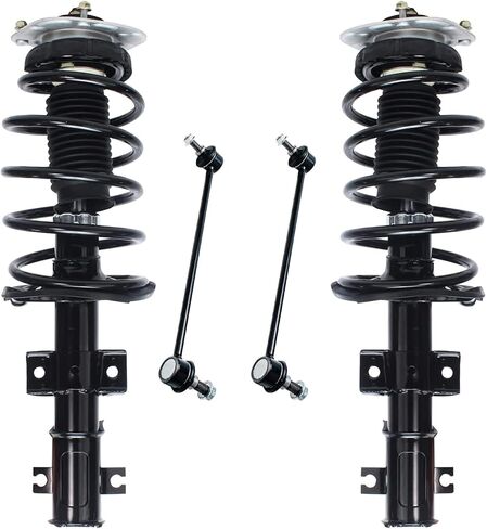 Detroit Axle - Front Struts Sway Bars for 2012-2017 Hyundai Accent Kia Rio 2 Complete Struts w/Coil Springs 2 Front Sway Bar Links 2013 2014 2015 2016 Replacement Ready Struts in Saudi Arabia