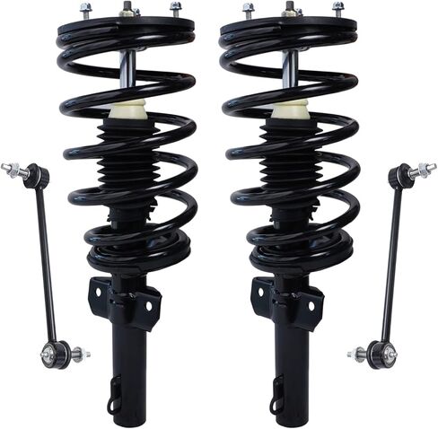 Detroit Axle - Front Struts Sway Bars for 2012-2017 Hyundai Accent Kia Rio 2 Complete Struts w/Coil Springs 2 Front Sway Bar Links 2013 2014 2015 2016 Replacement Ready Struts in Saudi Arabia