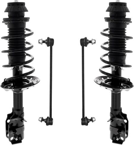 Detroit Axle - Front Struts Sway Bars for 2012-2017 Hyundai Accent Kia Rio 2 Complete Struts w/Coil Springs 2 Front Sway Bar Links 2013 2014 2015 2016 Replacement Ready Struts in Saudi Arabia
