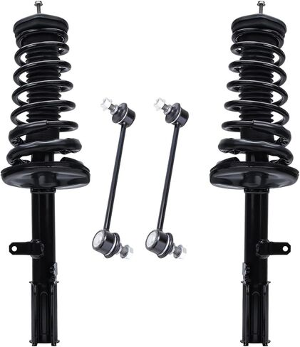 Detroit Axle - Front Struts Sway Bars for 2012-2017 Hyundai Accent Kia Rio 2 Complete Struts w/Coil Springs 2 Front Sway Bar Links 2013 2014 2015 2016 Replacement Ready Struts in Saudi Arabia