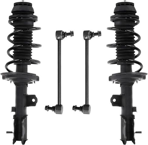 Detroit Axle - Front Struts Sway Bars for 2012-2017 Hyundai Accent Kia Rio 2 Complete Struts w/Coil Springs 2 Front Sway Bar Links 2013 2014 2015 2016 Replacement Ready Struts in Saudi Arabia