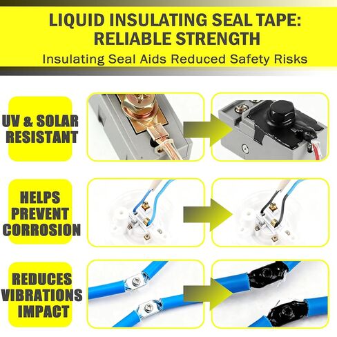 5.29OZ Liquid Electrical Tape, Black Insulating Glue with Brush Cap, Waterproof & Flexible Rubber Coating, Quick-Drying for Wires, Cables, Outdoor Electrical Connectors, Marine, Automotive Use in Saudi Arabia