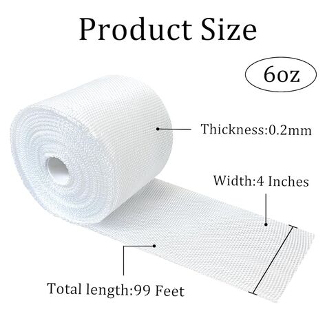 Fiberglass Cloth Roll, 4 Inches*99 Feet 6oz Plain Weave Non Adhesive Fiberglass Cloth Tape Strip for Repairing and Reinforcing Pipes, Sinks, Bathtubs, Boats, Cars (1, 4'' * 99') in Saudi Arabia