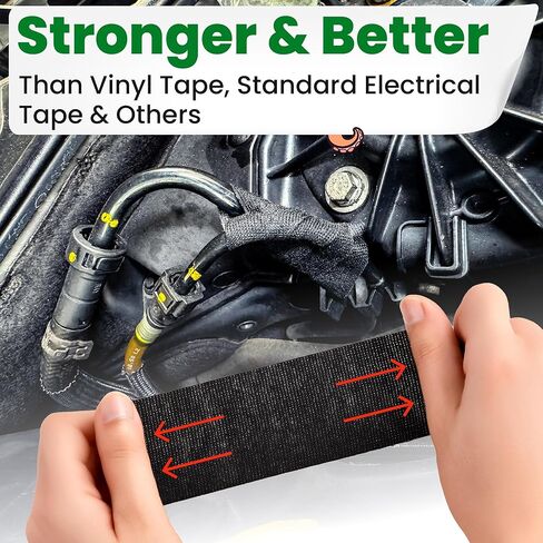 Wire Harness Cloth Electrical Tape, 2 Inch x 50 FT (5 Rolls), Automotive Wire Loom Heat Wrap Tape - Fabric Felt Cloth Wiring Harness Tapes, Heat Resistant for Car Engine, Wires, Electrical Wiring in Kuwait