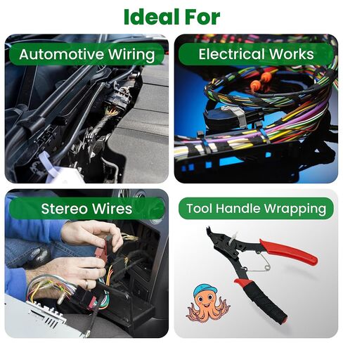 Wire Harness Cloth Electrical Tape, 2 Inch x 50 FT (5 Rolls), Automotive Wire Loom Heat Wrap Tape - Fabric Felt Cloth Wiring Harness Tapes, Heat Resistant for Car Engine, Wires, Electrical Wiring in Kuwait