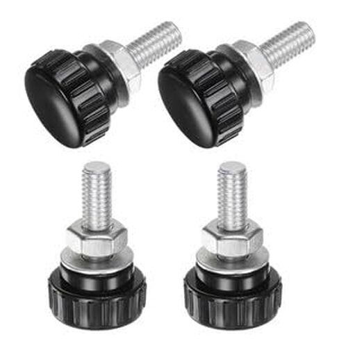 #US 4 Sets Knurled Knobs with Nuts Washers M8 x 25mm Carbon Steel Stud 25mm Head in Saudi Arabia