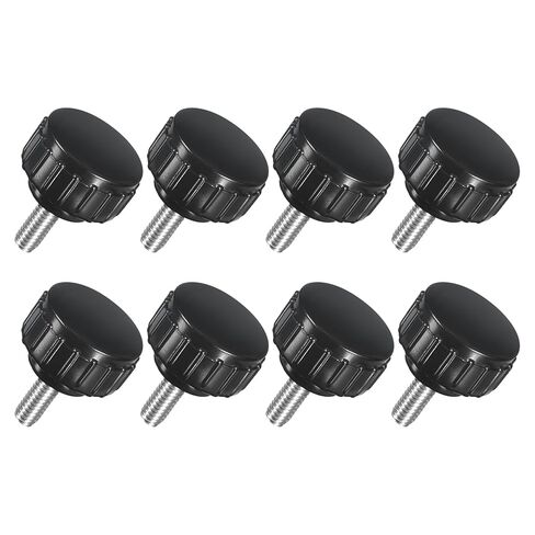 Generic 8 قطع M4 × 10 مم مقابض تثبيت مخرشة، 304 من الفولاذ المقاوم للصدأ وبلاستيك ABS، أسود، طراز حديث، مستدير، مسمار، قطر 18 مم، ارتفاع 22 مم، 8 قطع in Saudi Arabia